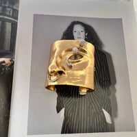Metal Exaggerated Open Bangle Five Senses Europe American Style Alloy Plated Eyes Bracelets Unique Wide Geometric Cuff Bangles