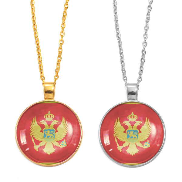 Anniyo Montenegro Flag Pendant Necklaces for Women Men Montenegrin Jewelry #D0056