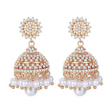 Gypsy Jewelry Retro Ethnic Indian Jhumka Crystal Small Bells Beads Drop Tassel Earrings Women Bohemian Statement Jhumki Tribal