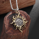 Retro Gothic Sun God Necklace All Seeing Eye Pendant Men's Punk Personality Charm Fashion Trend Amulet Jewelry