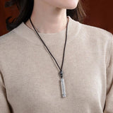 Ethnic Style Magic Wand Pendant For Men Jewelry Retro Auspicious Clouds Scripture Tube Necklace Male Choker Accessories