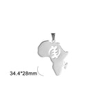 EUEAVAN 1pc Africa Berbers Symbol Map Stainless Steel Pendant for Necklace African Kabyle Berber Jewelry Making Supplies DIY