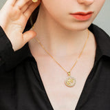 12 Zodiac Signs Necklace Copper Gold Plated Zodiac Signs Pendant Chain Ladies Necklace Birthday Jewelry Ladies Jewelry