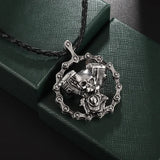Retro Devil Mask Pendant Japanese Samurai Style Punk Pendant Necklace Men's Gothic Halloween Jewelry Gift