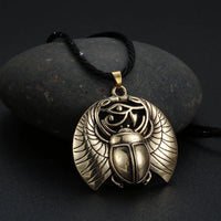 Scarab Necklace Eye of Horus Necklace Egyptian Beetle Wadjet Ancient Amulet Protection Symbolic Scarab Pendant Send Friends Gift