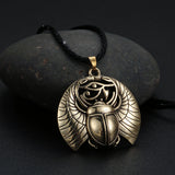 Scarab Necklace Eye of Horus Necklace Egyptian Beetle Wadjet Ancient Amulet Protection Symbolic Scarab Pendant Send Friends Gift