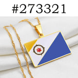 Anniyo Bonaire Flag Pendant Necklaces for Women Girls Antilles Curacao Jewelry #273321