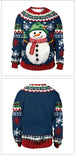 2024 Christmas Couples Sweatshirts Snowman Christmas Tree Pattern Costume Pullovers Winter Jumpers Warm Thicken Streetwear