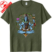Shiva Hindu God Meditation Zen Yoga Hinduism Spiritual T-Shirt for Men Clothing Women Tees High Quality Cotton Short Sleeve Tops