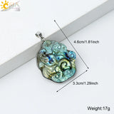 CSJA Natural Stone Labradorite Heart Pendant for Making Necklace Animal Owl Fox Carving Pendants Jewelry Gift Men H480
