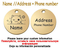 Personalized Pet Cat Dog Name Collar Accessories Circle Custom Engraved ID Tag Necklace Chain Charm Supplies For Dog Product