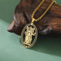 EUEAVAN Stainless Steel Triple Moon Goddess Pendant Necklace Box Chain Hollow Wheel of Hecate Choker Vintage Amulet Jewelry Gift