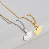 Anniyo 2CM Hungary Map Pendants Necklaces Jewelry Chain Stainless Steel #505362