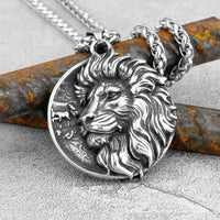 Stainless Steel Fashion Classic Lion Viking Necklace Nordic Odin Men's Amulet Pendant Fashion Teen Jewelry Party Accessories