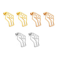 Anniyo Black Lives Matter Fist Symbol Stud Earrings Stainless Steel BLM African Jewelry @321501