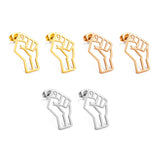 Anniyo Black Lives Matter Fist Symbol Stud Earrings Stainless Steel BLM African Jewelry @321501