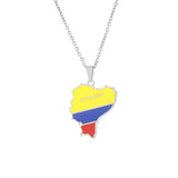 2024 New fashion stainless steel Ecuador map necklace for men and women geometric ethnic style collarbone chain anniversary smal