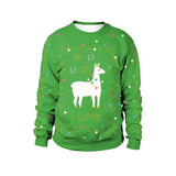 Men Women Llama Ugly Christmas Sweatshirt 3D Funny Print New Year Eve Xmas Sweater Couples Pullover Holiday Party Jumper Tops