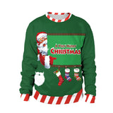 [You're My Secret]Women Autumn Winter Long Sleeve Crew Neck Pullover Tops Christmas Party Santa Claus Printed Casual Sweatshirts