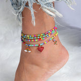 Bohemian Handmade Beads Anklets Embroidery Braided Ankle Bracelets Summer Beach On Leg Foot Chain Female Girls Jewelry Gifts