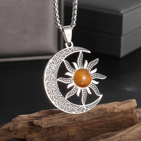 Exquisite Stainless Steel Pattern Witch Knot Pendant Necklace Celtic Knot Lucky Jewelry Christmas Gift for Friends and Family