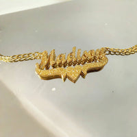 Personalized Custom Double Plated Name Necklace 18k Gold Plated Nameplate Pendant Customized Name Plate Necklace for Women Men