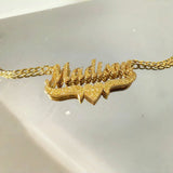 Personalized Custom Double Plated Name Necklace 18k Gold Plated Nameplate Pendant Customized Name Plate Necklace for Women Men