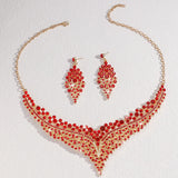 3PC Women's Fashion Star Leaf Dot Necklace Earrings Jewelry Set Wedding Banquet Party Holiday Gift 8884