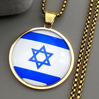 New fashionable Israeli Time gemstone round pendant necklace, versatile and personalized collarbone festival accessory for both