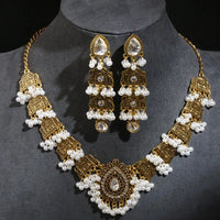 New Vintage Jewelry For Women Simulated Pearl Beads Jewelry Sets Water Drop Shaped Decoration Necklace Earrings Set For Women