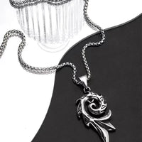 Korean hip hop Necklace female ins Phoenix flame pendant men's fashion personality titanium steel pendant punk disco accessories