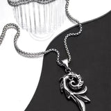 Korean hip hop Necklace female ins Phoenix flame pendant men's fashion personality titanium steel pendant punk disco accessories
