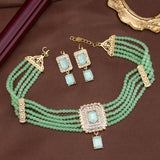 Neovisson Elegent Morocco Jewelry Set Delicate Handmade Beads Necklace Drop Earring Square Crystal Pendant Love Gift