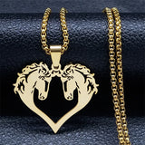 Horse Head Pendant Necklace for Women/Men Stainless Steel Animal Horse Accessories Chain Necklaces Jewelry colar masculino N2026