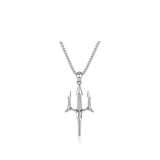 Retro Mythical Poseidon Overseas Trident Harpoon Pendant Necklace Men\'s and Women\'s Fashion Trend Cool Jewelry