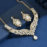 Ladies' fashionable design necklace earrings jewelry set suitable for daily wear, wedding parties, holiday gifts