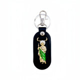 1pc Metal PU Leather St. Jude Pendant Keyring Keychain Religious Ornament