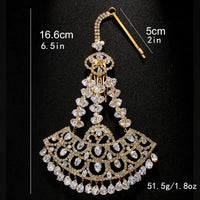 New Style Fashion Bohemian Zircon Cubic Fan Shape Hairpon Jewelry for Women Wedding Bridal Tassel Hair Accessories Wholesale