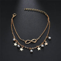 Vintage Boho Multi Layer Beads Anklets For Women Fashion Sun Pendent Anklet Handmade Chain Foot Party Jewelry Leg Bracelet