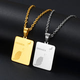 Anniyo Carriacou Grenada and Petit Martinique Map Pendant Necklaces Stainless Steel Caribbean Sea Jewelry @317801