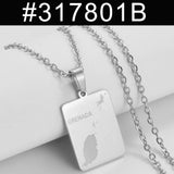 Anniyo Carriacou Grenada and Petit Martinique Map Pendant Necklaces Stainless Steel Caribbean Sea Jewelry @317801