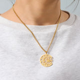 Dawapara Vegvísir Amulet Stainless Steel Necklace Norse Jewelry Runic Compass Symbol of Protection and Guidance Talisman
