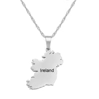 Anniyo Ireland Map Pendant Necklaces Éirinn Jewelry For Women Girls #350901B