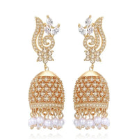 Gypsy Jewelry Retro Ethnic Indian Jhumka Crystal Small Bells Beads Drop Tassel Earrings Women Bohemian Statement Jhumki Tribal
