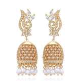Gypsy Jewelry Retro Ethnic Indian Jhumka Crystal Small Bells Beads Drop Tassel Earrings Women Bohemian Statement Jhumki Tribal