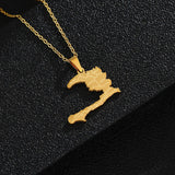 2024 New fashion stainless steel Haiti map pendant necklace temperament all-match titanium steel couple necklace gift for men an