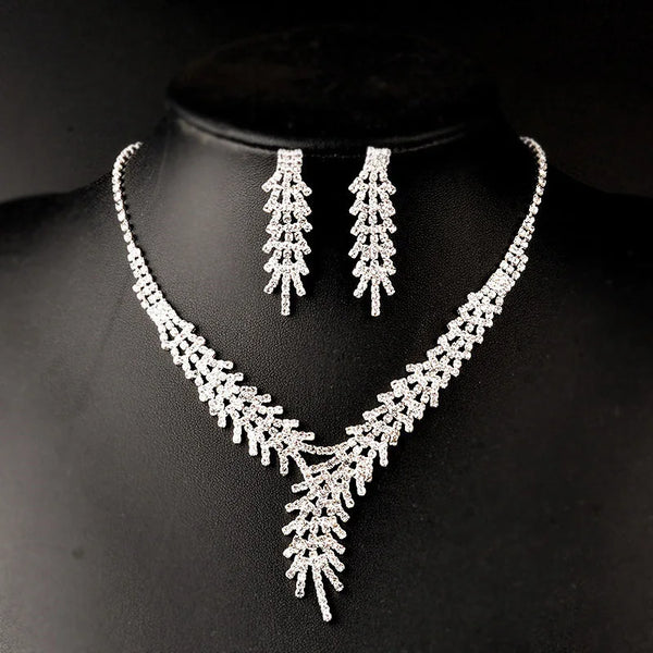 3PC Women's Fashion Trend Claw Chain Series Mimosa Flower Earrings Necklace Jewelry Set Wedding Banquet Party Holiday Gift