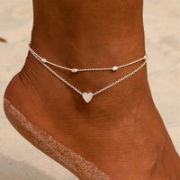 Vintage Boho Multi Layer Beads Anklets For Women Fashion Sun Pendent Anklet Handmade Chain Foot Party Jewelry Leg Bracelet
