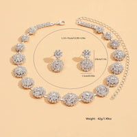 2pcs Wedding Women's Fashion Jewelry Set Tassel Rhinestone Earrings Necklace Fashion Party Fashion Accessories