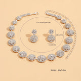 2pcs Wedding Women's Fashion Jewelry Set Tassel Rhinestone Earrings Necklace Fashion Party Fashion Accessories
